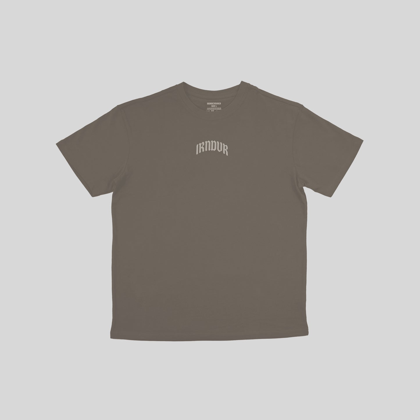 Engraved Oversized Dark Khaki T-Shirt
