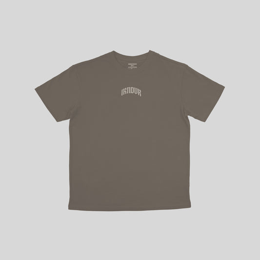 Engraved Oversized Dark Khaki T-Shirt